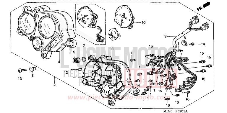 METER (2) for Hornet S BLACK (NH1) from 2001